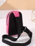 Mini Sling Bag Letter Graphic Neon Pink PU