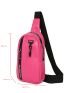 Mini Sling Bag Letter Graphic Neon Pink PU