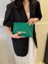 Quilted Detail Flap Envelope Bag