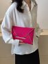 Neon Pink Stitch Detail Metal Decor Square Bag