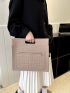 Crocodile Embossed Square Bag