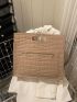 Crocodile Embossed Square Bag