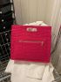 Crocodile Embossed Square Bag