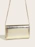 Metallic Flap Square Bag