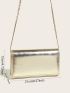 Metallic Flap Square Bag