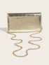 Metallic Flap Square Bag