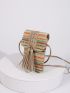 Mini Tassel Decor Straw Bag