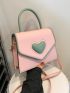Heart Decor Flap Square Bag