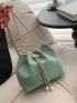 Mini Faux Pearl Decor Drawstring Design Chain Bucket Bag