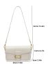 Mini Buckle Crossbody Bag White Flap Square Bag for Work & Office
