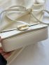 Mini Buckle Crossbody Bag White Flap Square Bag for Work & Office
