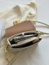 Mini Buckle Crossbody Bag White Flap Square Bag for Work & Office