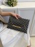 Colorblock Geometric Pattern Contrast Binding Square Bag