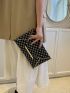 Colorblock Geometric Pattern Contrast Binding Square Bag