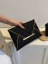 Geometric Pattern Envelope Bag Metal Decor Flap Clutches Bag