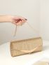 Glitter Envelope Bag Metal Decor Flap Evening Bag For Party