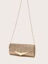 Glitter Envelope Bag Metal Decor Flap Evening Bag For Party