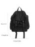 Solid Black Men's Backpacks Cool Streetwear Style Man Backpack Harajuku Large Capacity School Bag