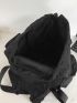 Solid Black Men's Backpacks Cool Streetwear Style Man Backpack Harajuku Large Capacity School Bag