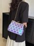 Mini Sequin Decor Kiss Lock Chain Evening Bag