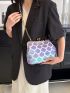 Mini Sequin Decor Kiss Lock Chain Evening Bag