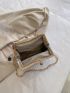 Mini Sequin Decor Kiss Lock Chain Evening Bag
