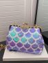Mini Sequin Decor Kiss Lock Chain Evening Bag