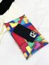 Geometric Pattern Contrast Binding Envelope Bag