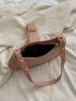 Buckle Decor Baguette Bag