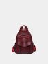 Litchi Embossed Zip Front Classic Backpack
