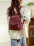 Litchi Embossed Zip Front Classic Backpack