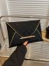 Geometric Pattern Envelope Bag Metal Decor Flap Clutches Bag