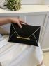 Geometric Pattern Envelope Bag Metal Decor Flap Clutches Bag
