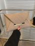 Stitch Detail Metal Decor Clutch Bag