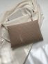 Stitch Detail Metal Decor Clutch Bag