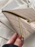 Stitch Detail Metal Decor Clutch Bag