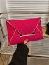 Neon Pink Stitch Detail Metal Decor Square Bag