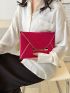 Neon Pink Stitch Detail Metal Decor Square Bag