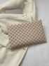 Geometric Pattern Metal Decor Flap Square Bag