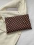 Geometric Pattern Metal Decor Clutch Bag