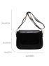 PU Square Bag Black Flap For Daily Life