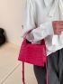 Mini Neon Pink Crocodile Embossed Square Bag