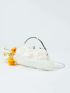 Satin Flower Decor Square Bag Faux Pearl Decor Evening Bag
