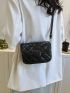 Quilted Pattern Flap Square Bag