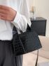 Mini Crocodile Embossed Square Bag