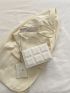 Mini Geometric Embossed Square Bag With Coin Purse