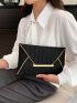 Geometric Pattern Envelope Bag Metal Edge Decor Clutches Bag