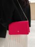 Mini Neon Pink Stitch Flap Chain Square Bag