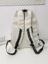 Letter Patch Decor Functional Backpack