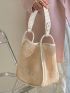 Minimalist Contrast Binding Straw Bag